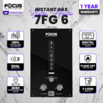 Focus Instant 7 Liters Tempered Glass Gas Geysers with Dual Ignition | 100% Imported | LPG and Natural Gas Supported | Model 7FG06 | 7 Liters Capacity