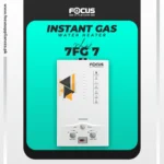 Focus Instant 7 Liters Gas Geysers with Dual Ignition | 100% Imported | LPG and Natural Gas Supported | Model 7FG7 | 7 Liters Capacity